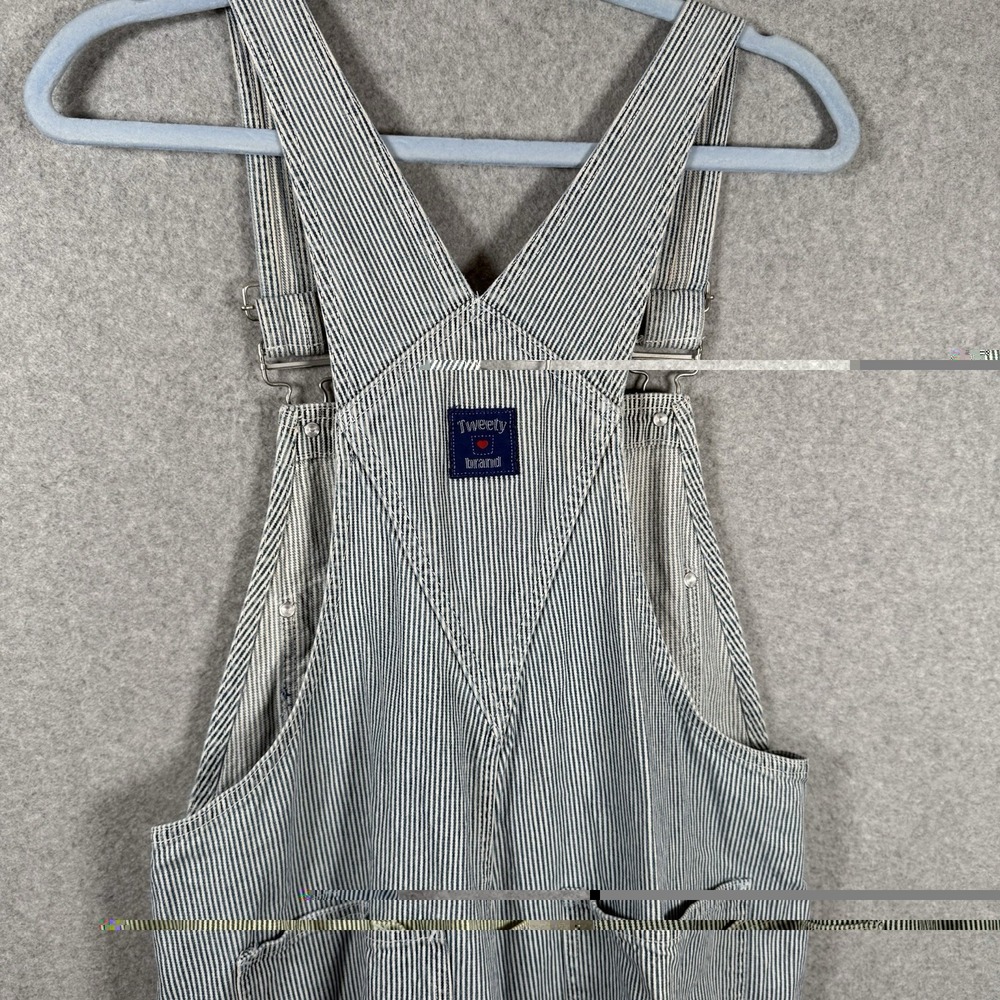 Vintage looney tunes overalls womens small railroad striped embroidered - Picture 4 of 7